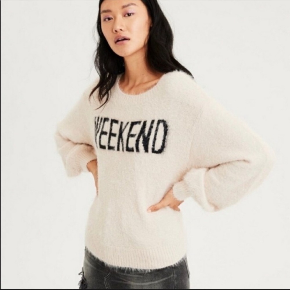 American Eagle Weekend Fuzzy Comfy Sweater